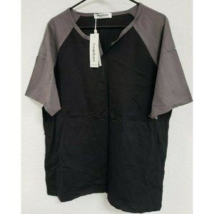 Hawiton Men's Pajamas Set Short Sleeve Crew Neck L